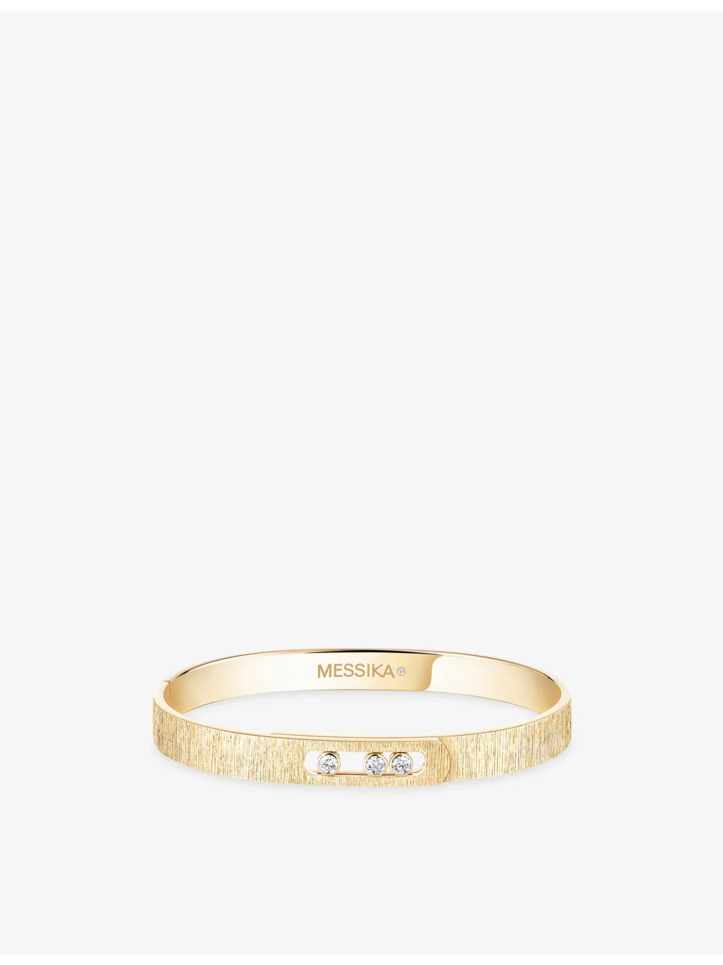 Move Noa Chiseled 18ct Gold And 0.15ct Diamond Bangle Bracelet - 1