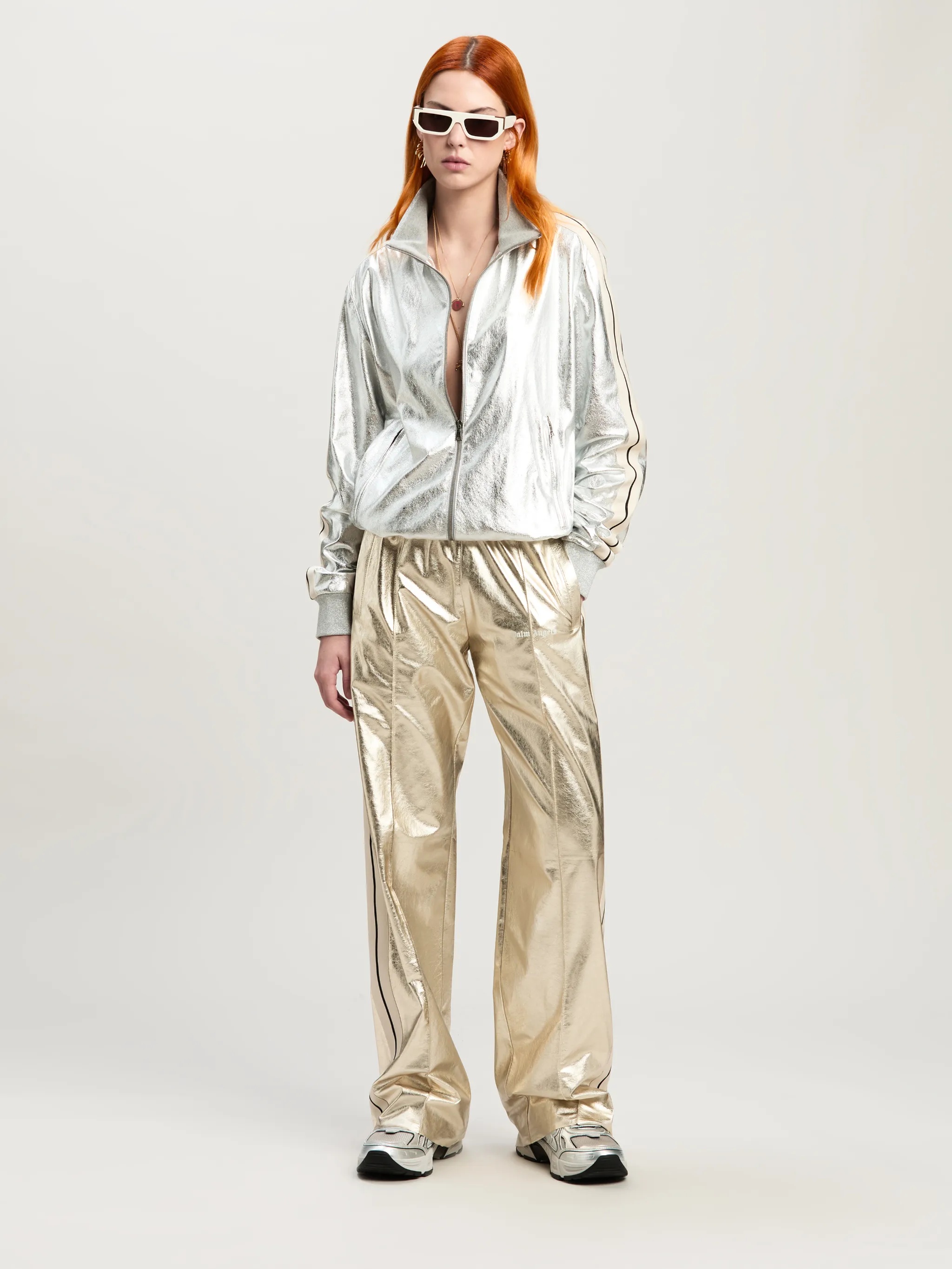Laminated Track Pants Loose Fit - 2