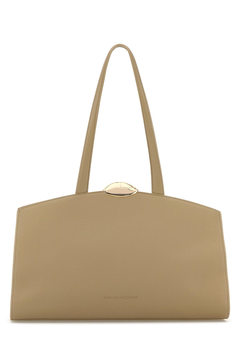 Beige leather Serena shopping bag 1