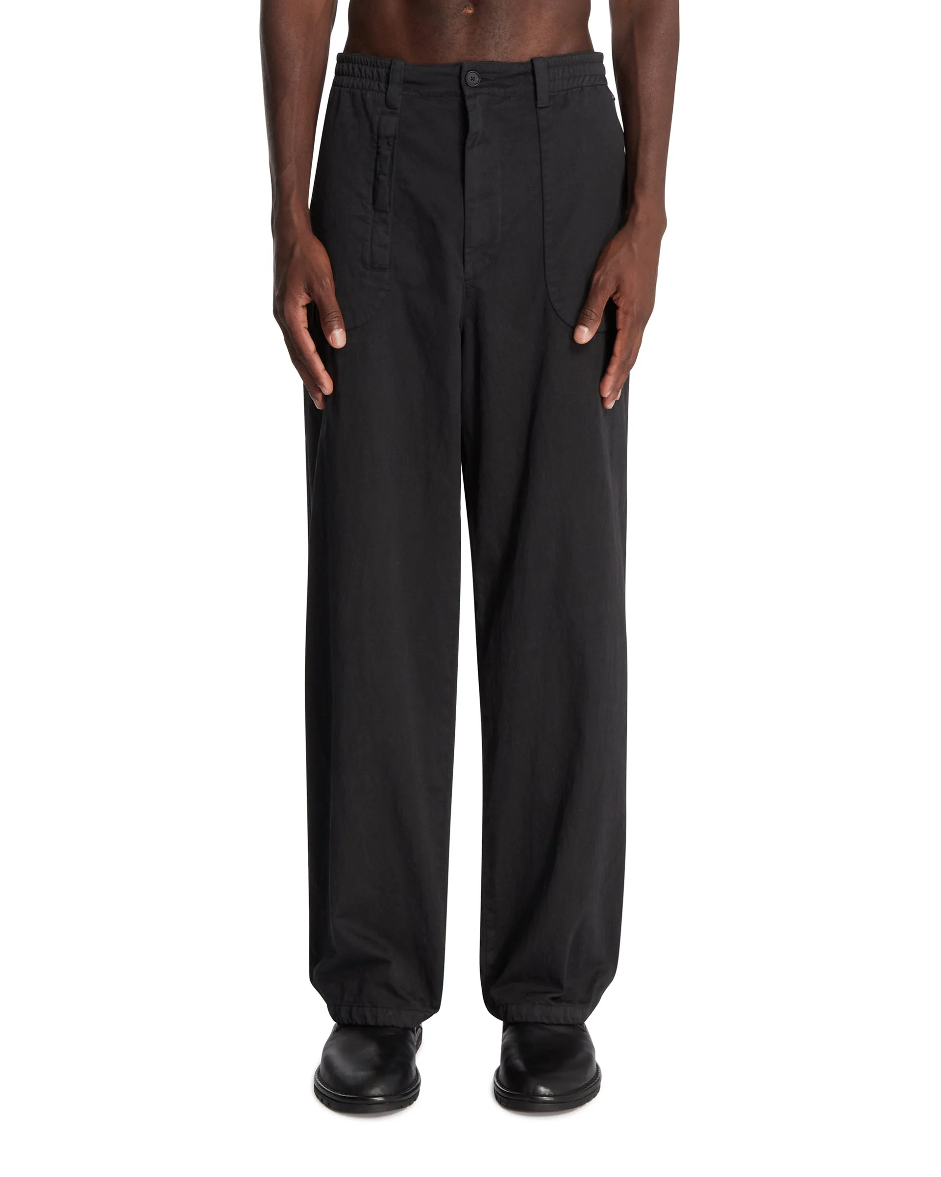 Black Cotton Trousers - 1
