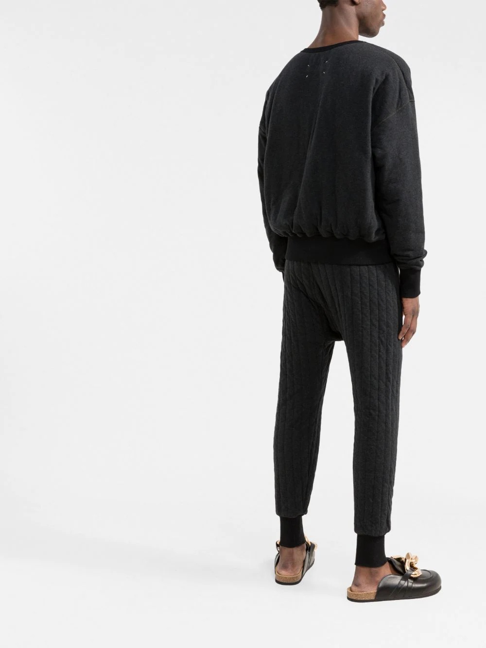 Animal-patch panelled slim trousers - 4