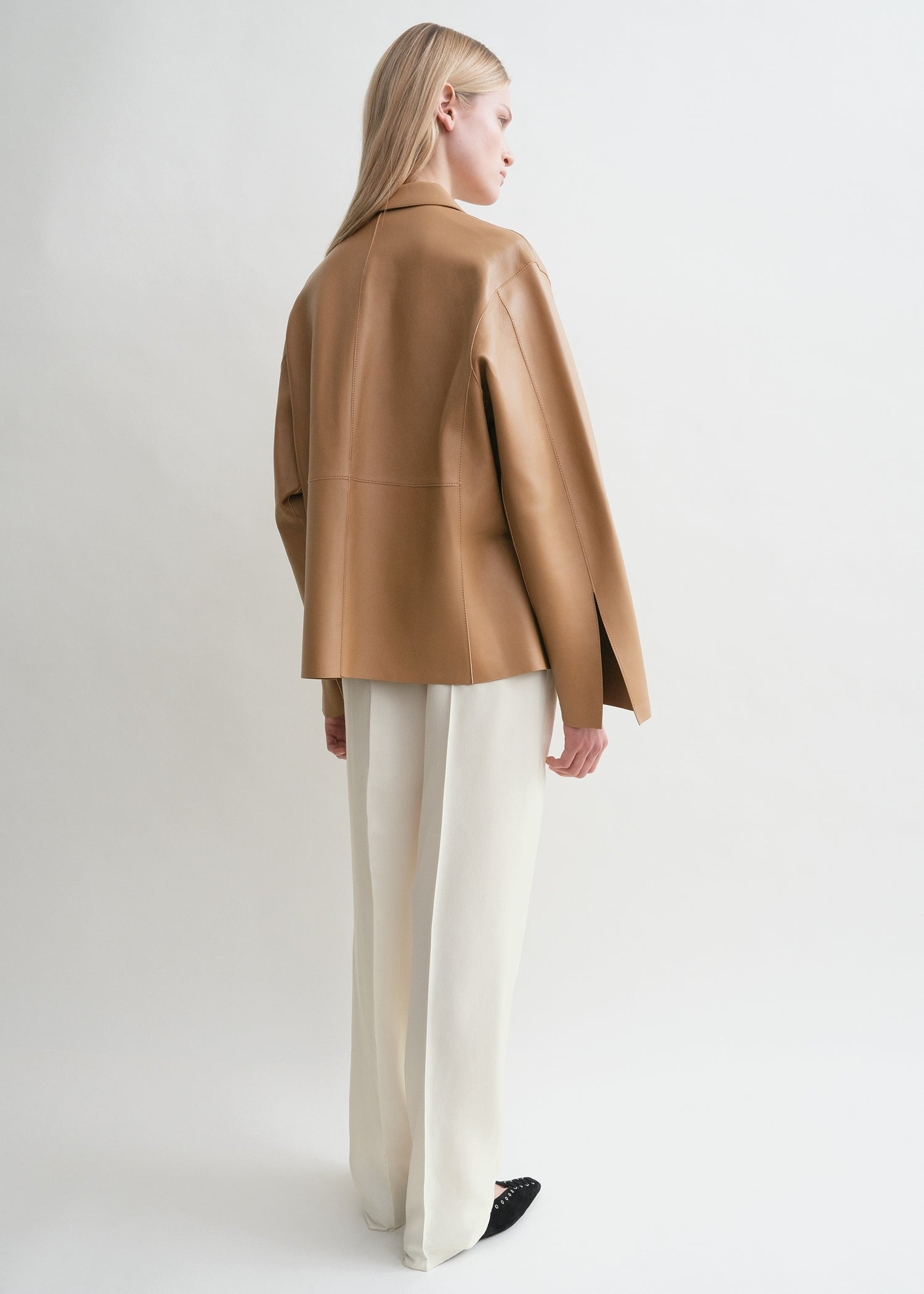 Army leather jacket camel - 4