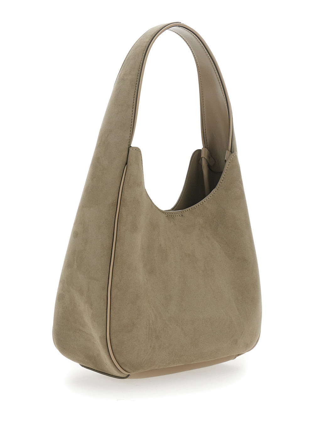 Stella Mccartney Women Logo Small Hobo Bag Alter Suede W/Piping Details - 3