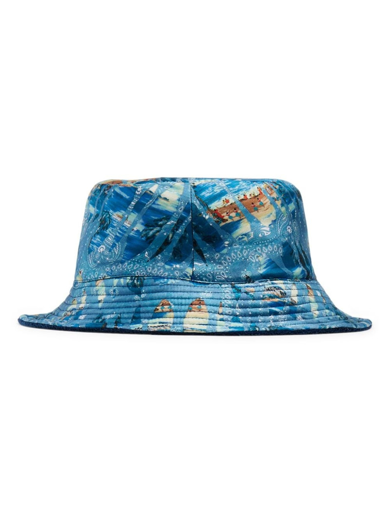 AMIRI logo-embroidered bandana-print bucket hat outlook