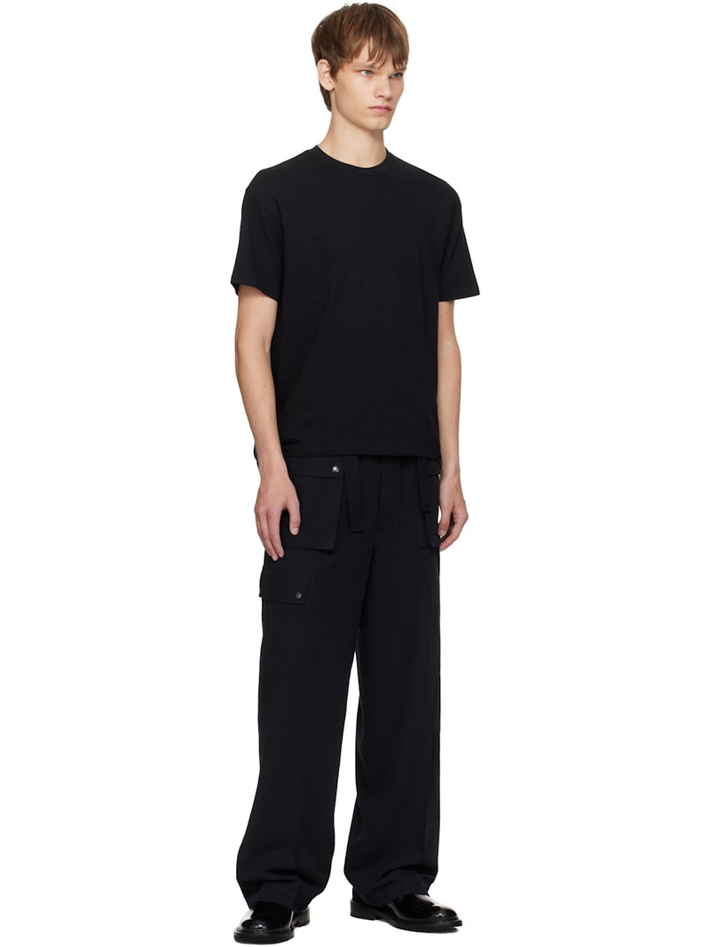 AURALEE Black Seamless Crew Neck T-shirt outlook
