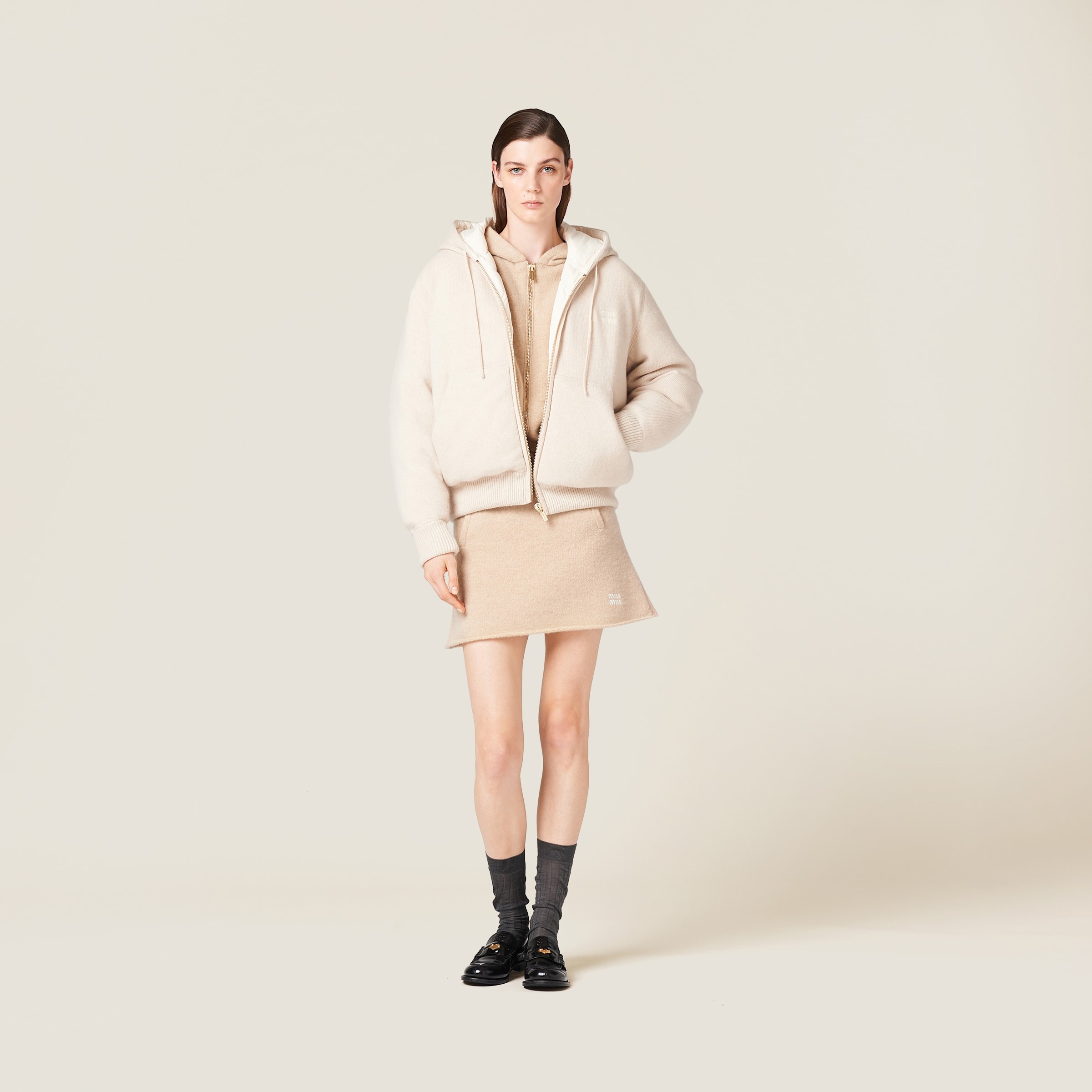 ダウンジャケット・コート MiuMiu | Wool and cashmere down jacket Miu Miu Wool and cashmere down jacket | REVERSIBLE