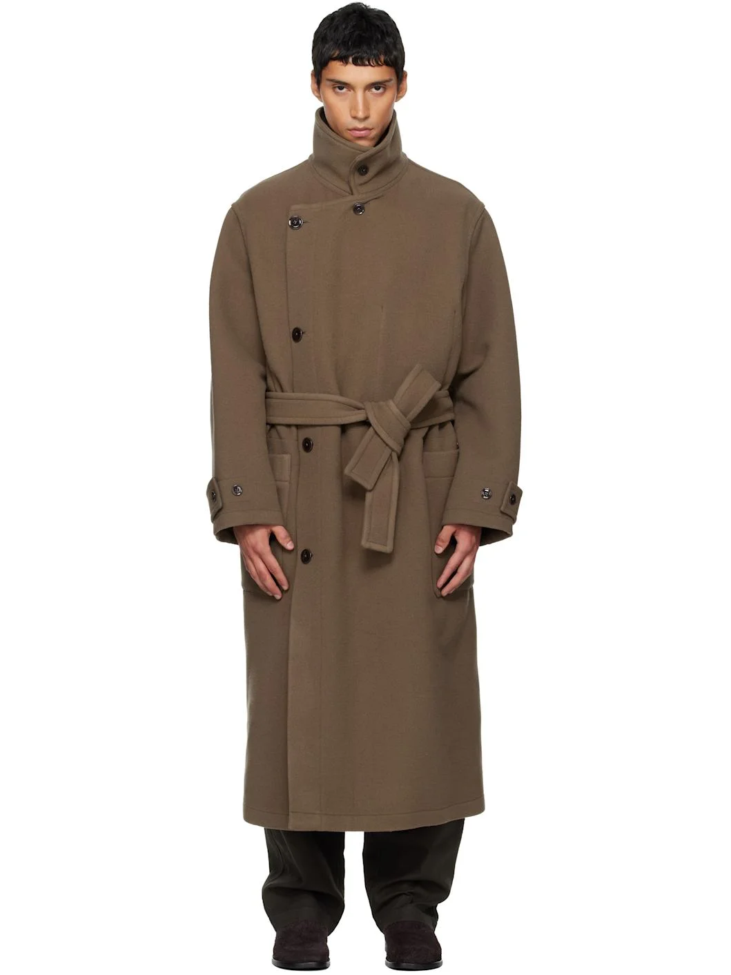 Brown Wrap Coat - 1