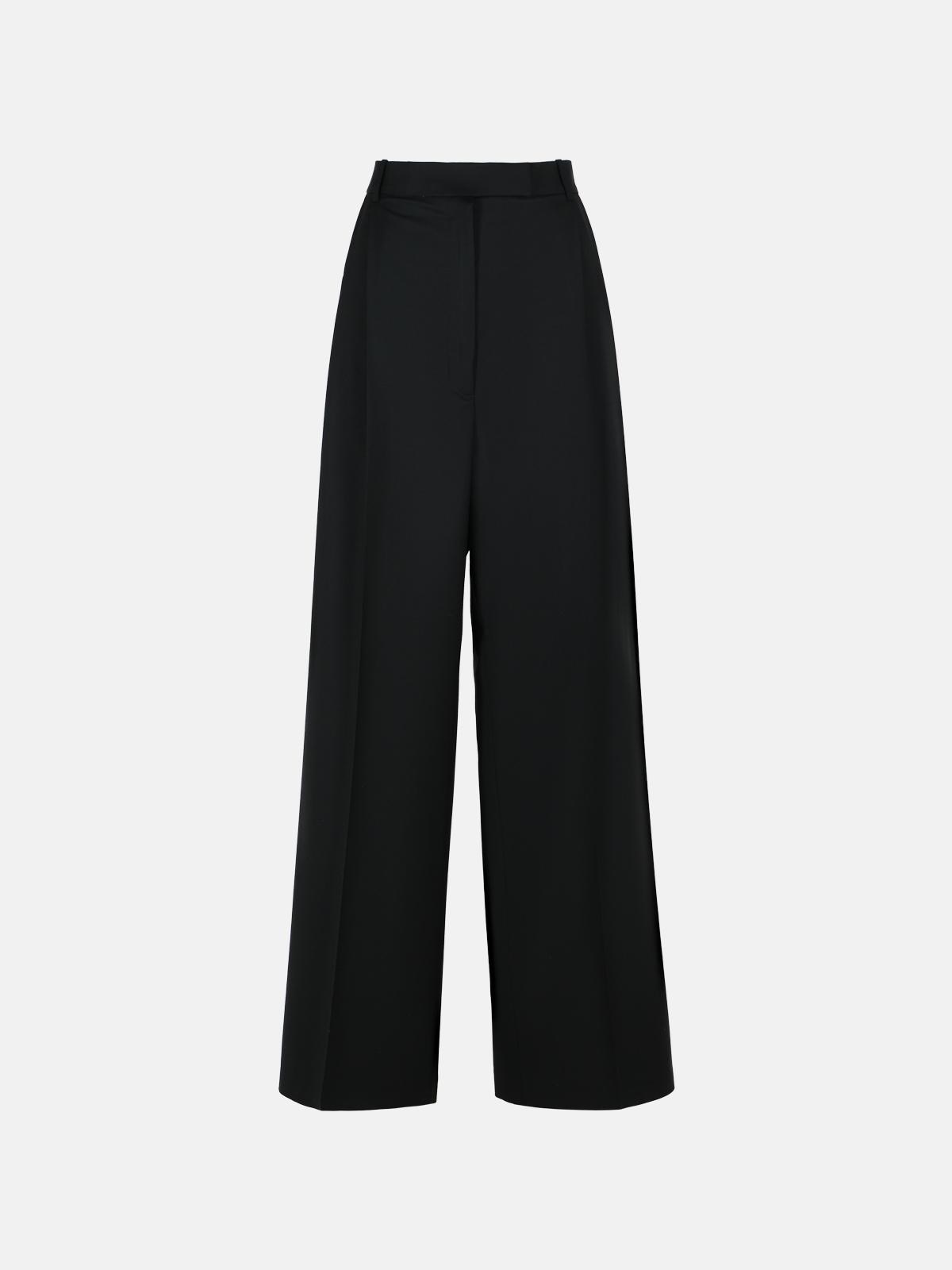 BLACK WOOL PANTS - 1