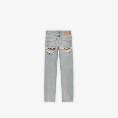 BALENCIAGA Men's Destroyed Normal Pants in Blue outlook