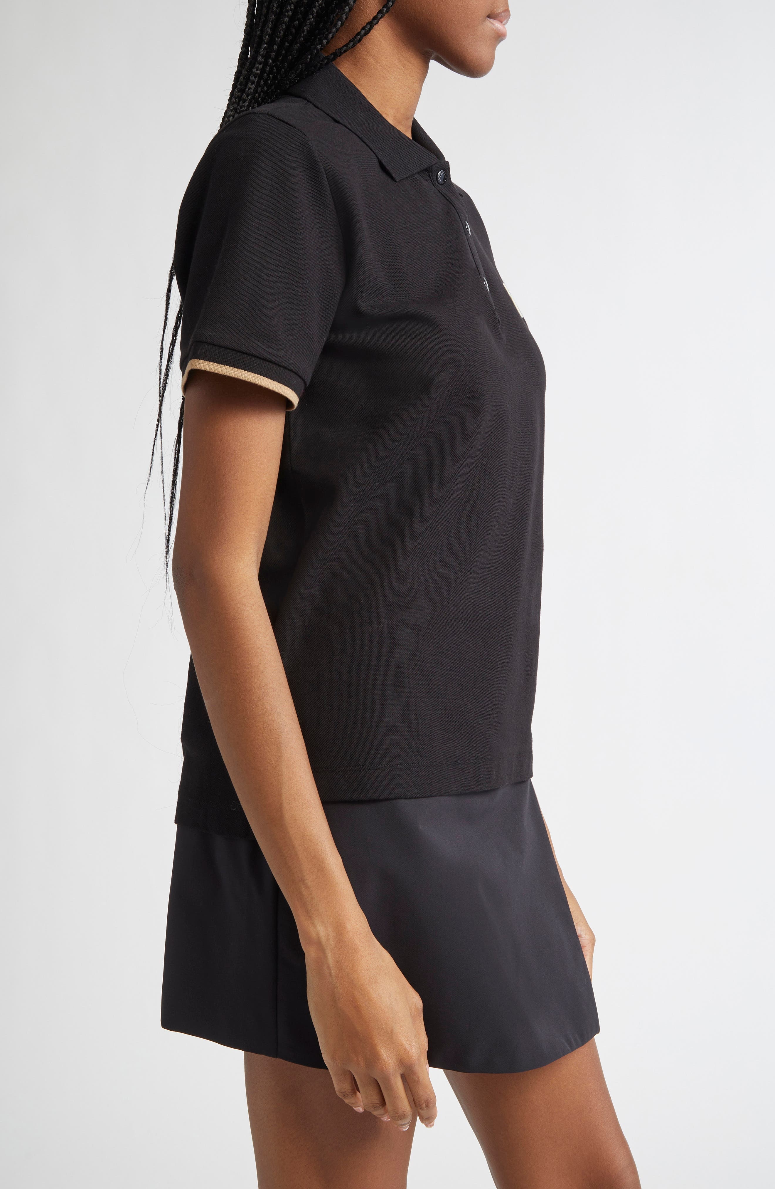 Moncler Cotton Piqué Polo in Black at Nordstrom - 3