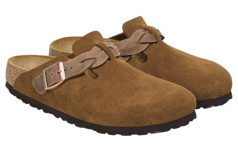 Birkenstock Boston Braided Suede Leather Narrow Fit Sandals 'Mink' 1026713 3