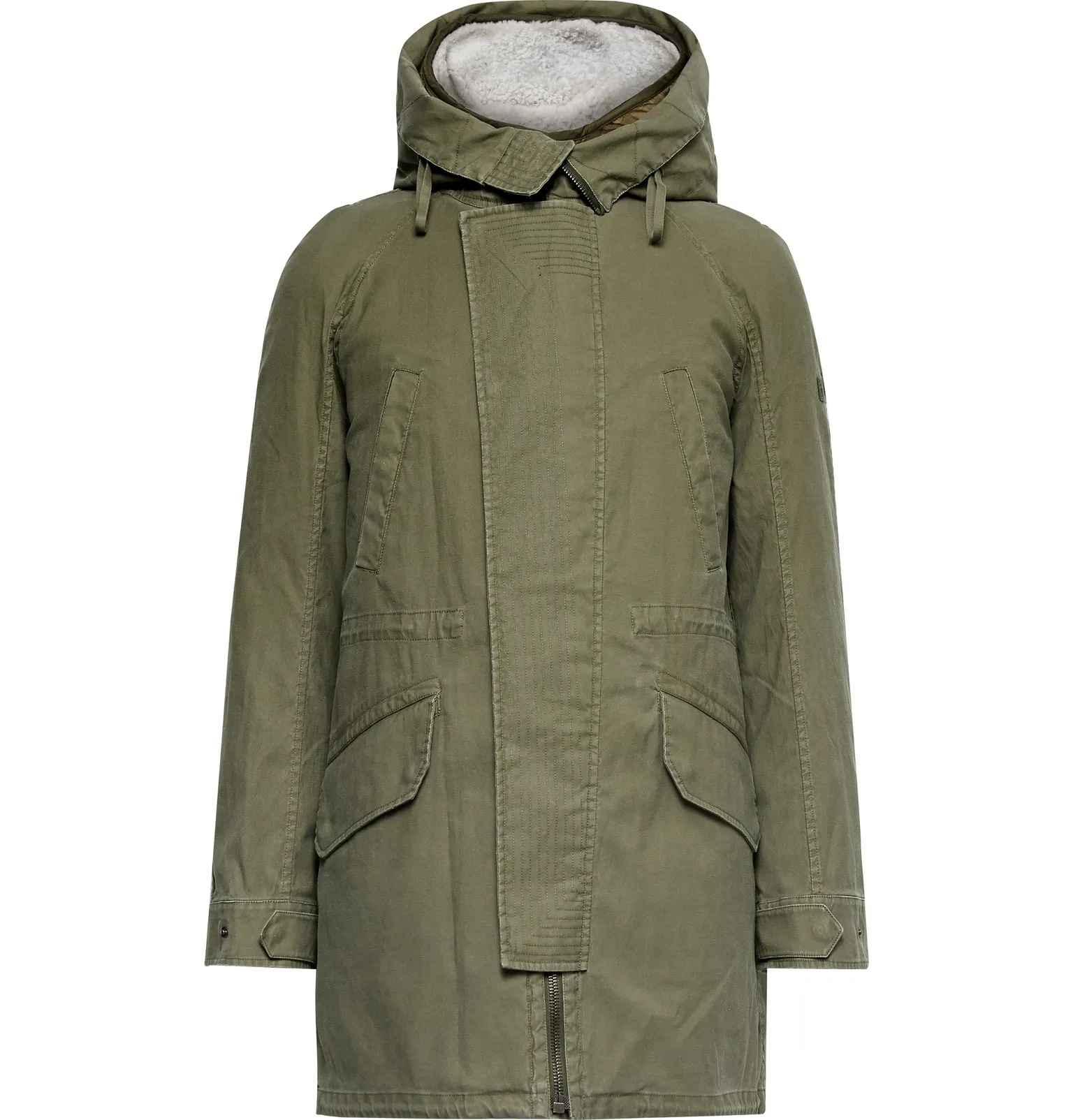 Cotton-Twill Parka with Detachable Ripstop and Shearling Liner - 1