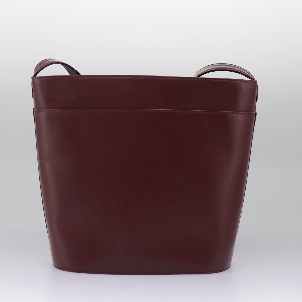 Burberry Shoulder Bag Leather Bordeaux Silver - 3