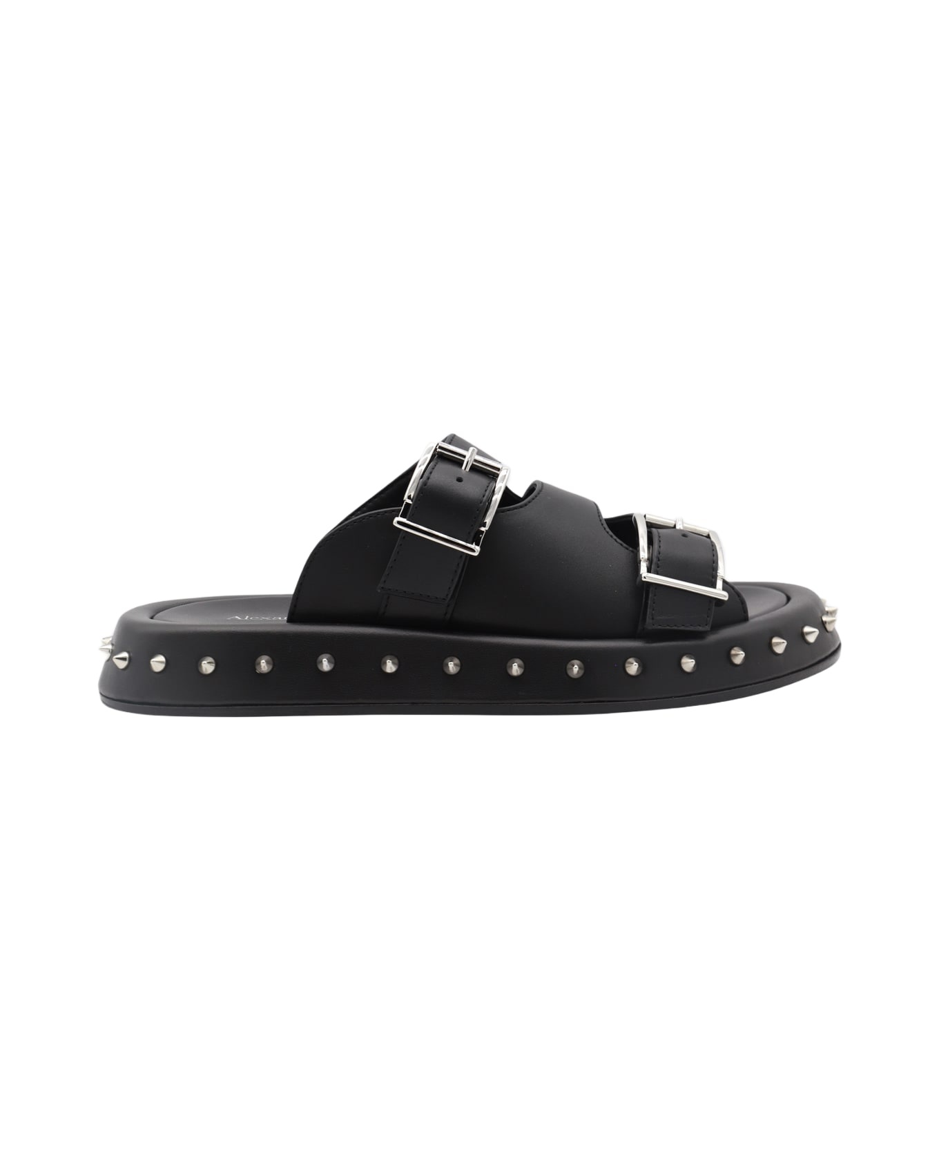 Black Leather Sandals - 1