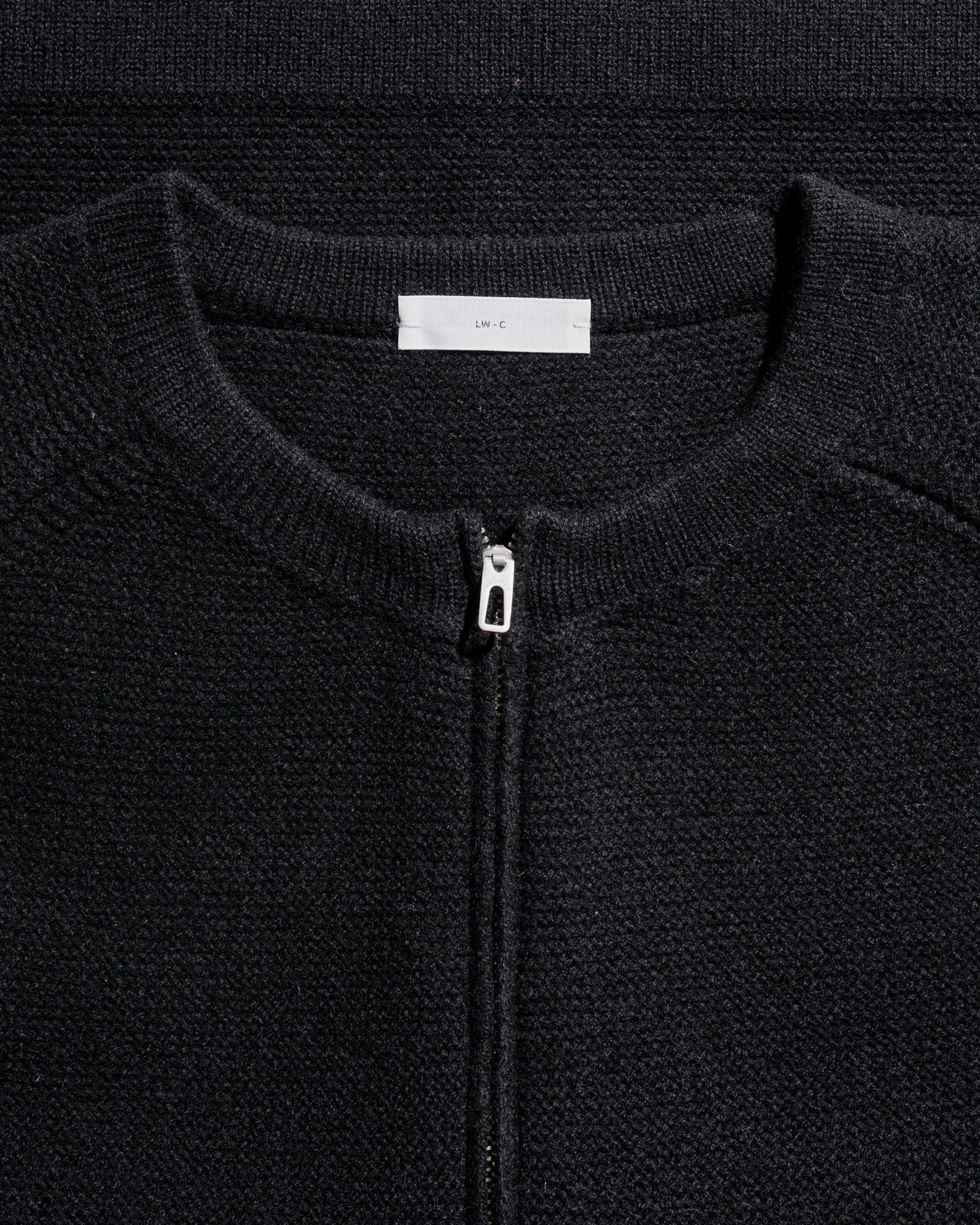 Wool Link Zip Cardigan Black - 5