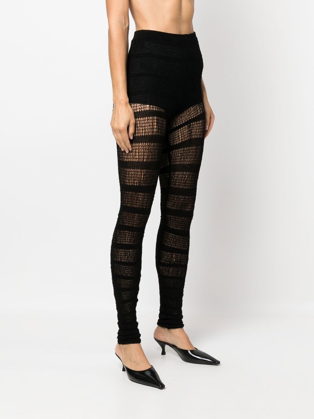 sheer-panel detail leggings - 3