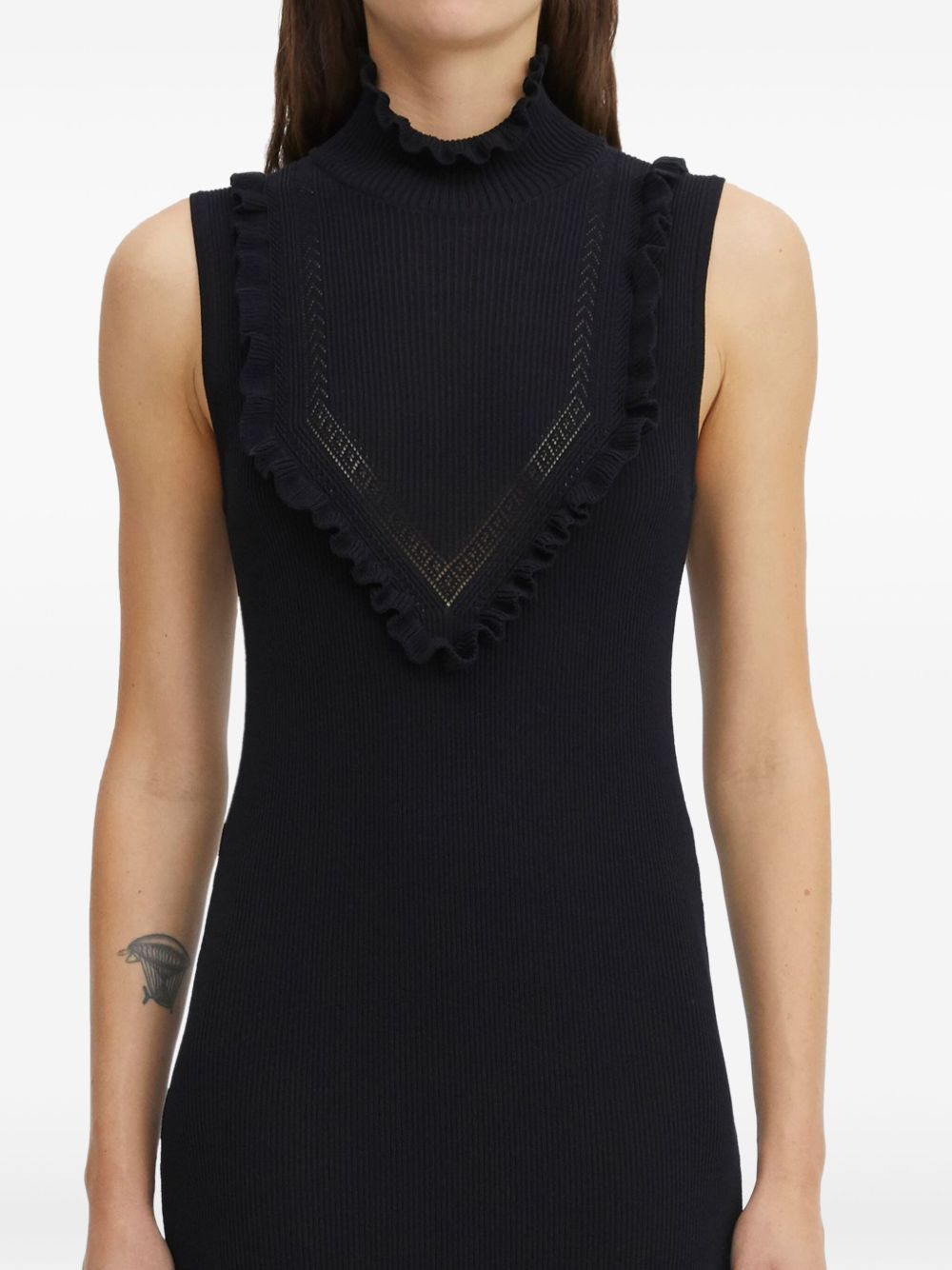 ribbed ruffle maxi dress - 5