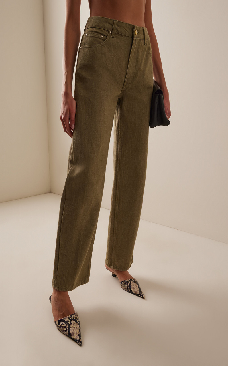 Rider Rigid Low-Rise Bowed-Leg Jeans green 3
