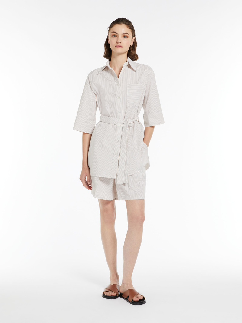 Max Mara CANALE Cotton seersucker shorts outlook