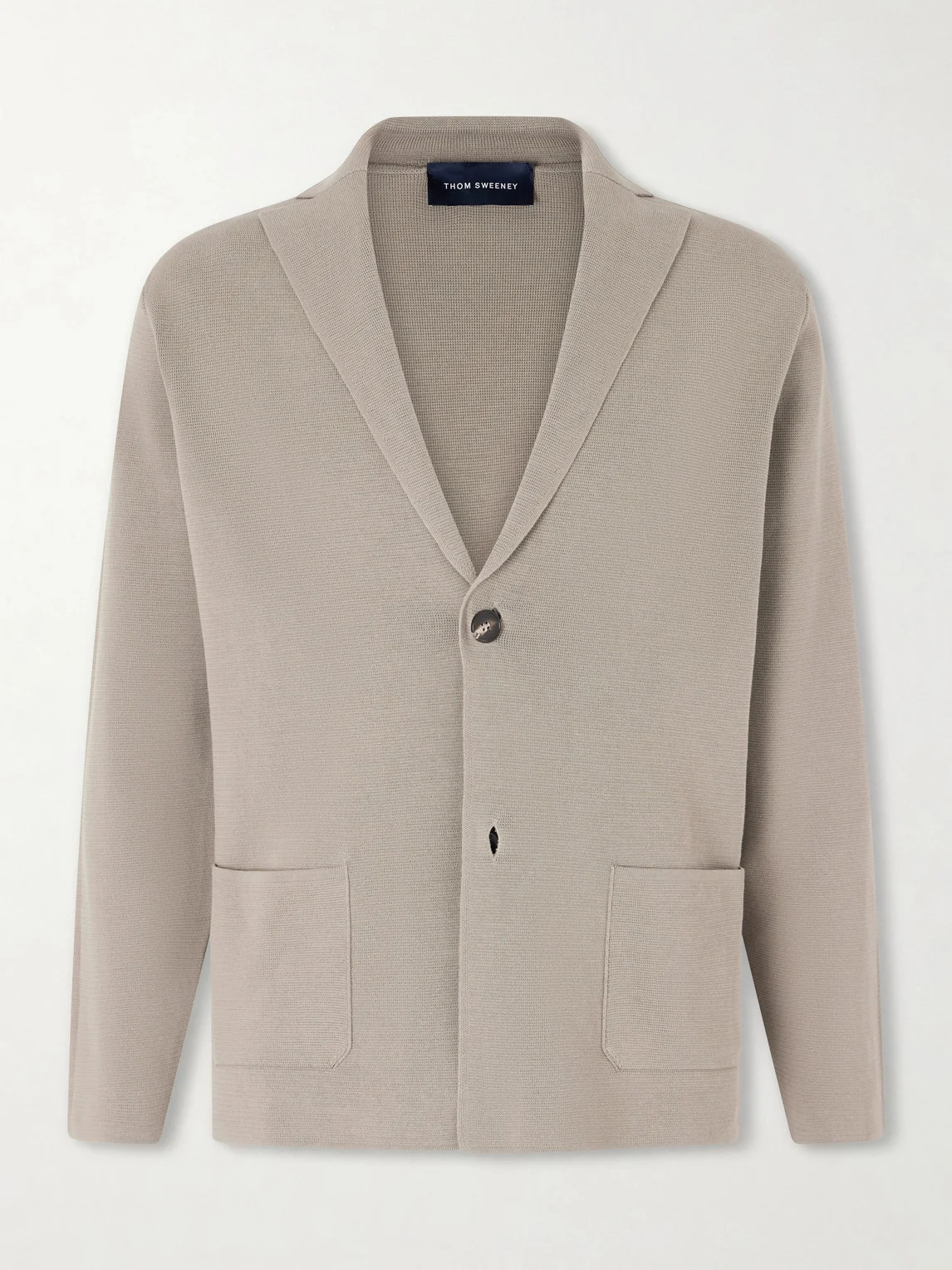 Cotton Crepe Knitted Blazer - 1