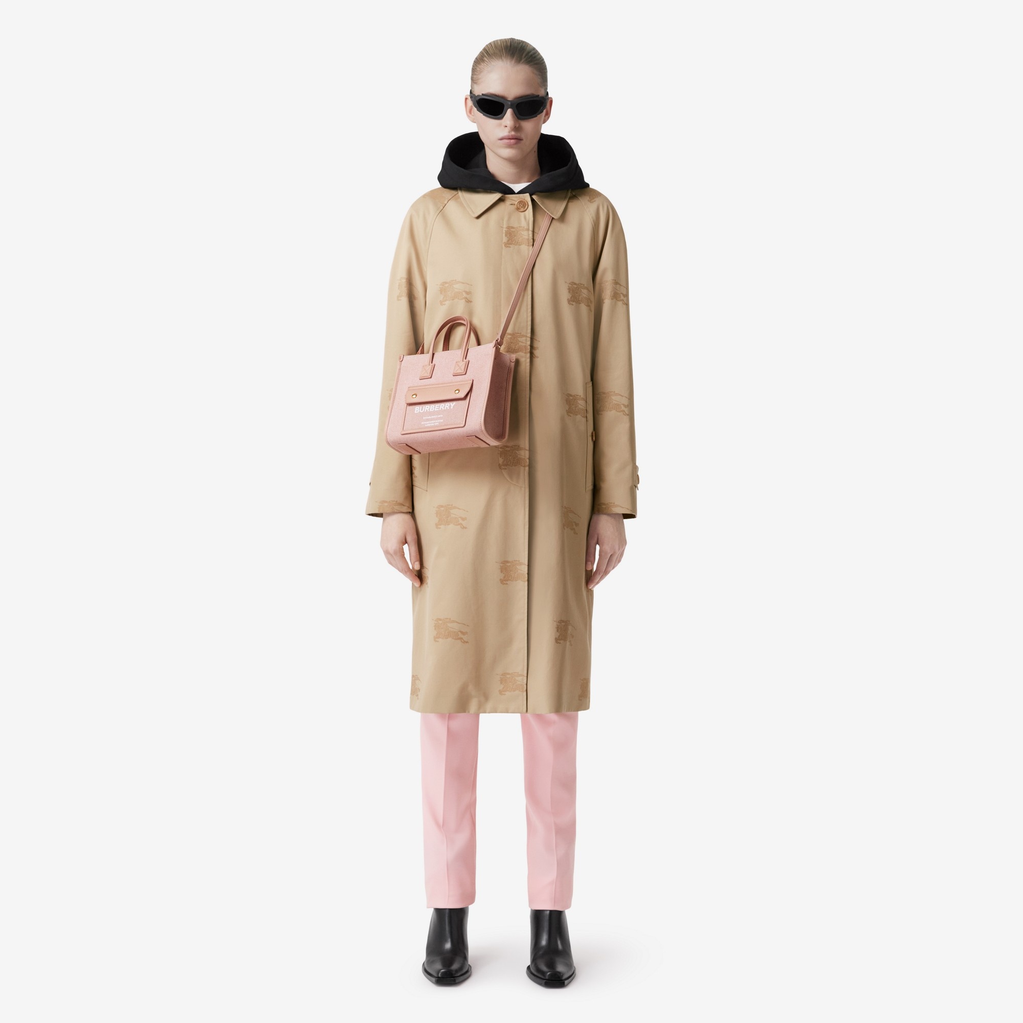 Two-tone Canvas and Leather Mini Freya Tote - 4