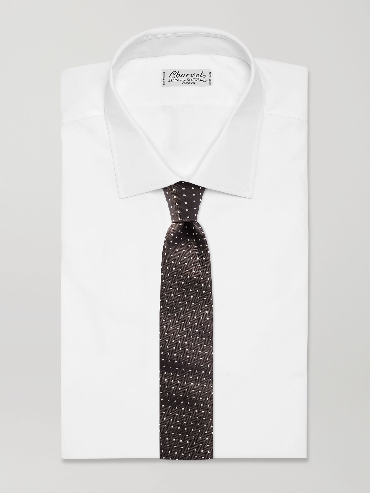 8cm Polka-Dot Silk Tie Brown - 2