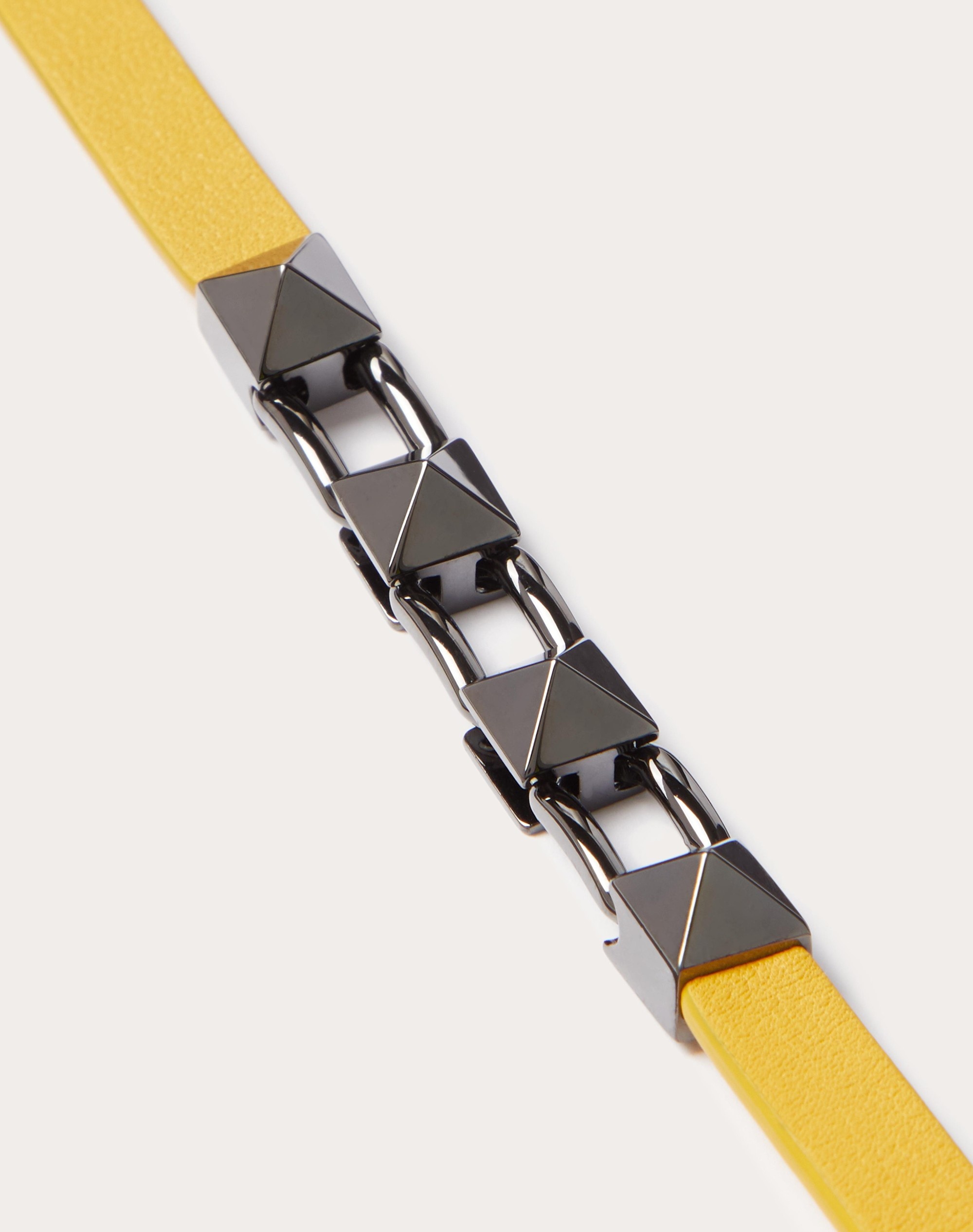 STUD CHAIN LEATHER BRACELET - 4
