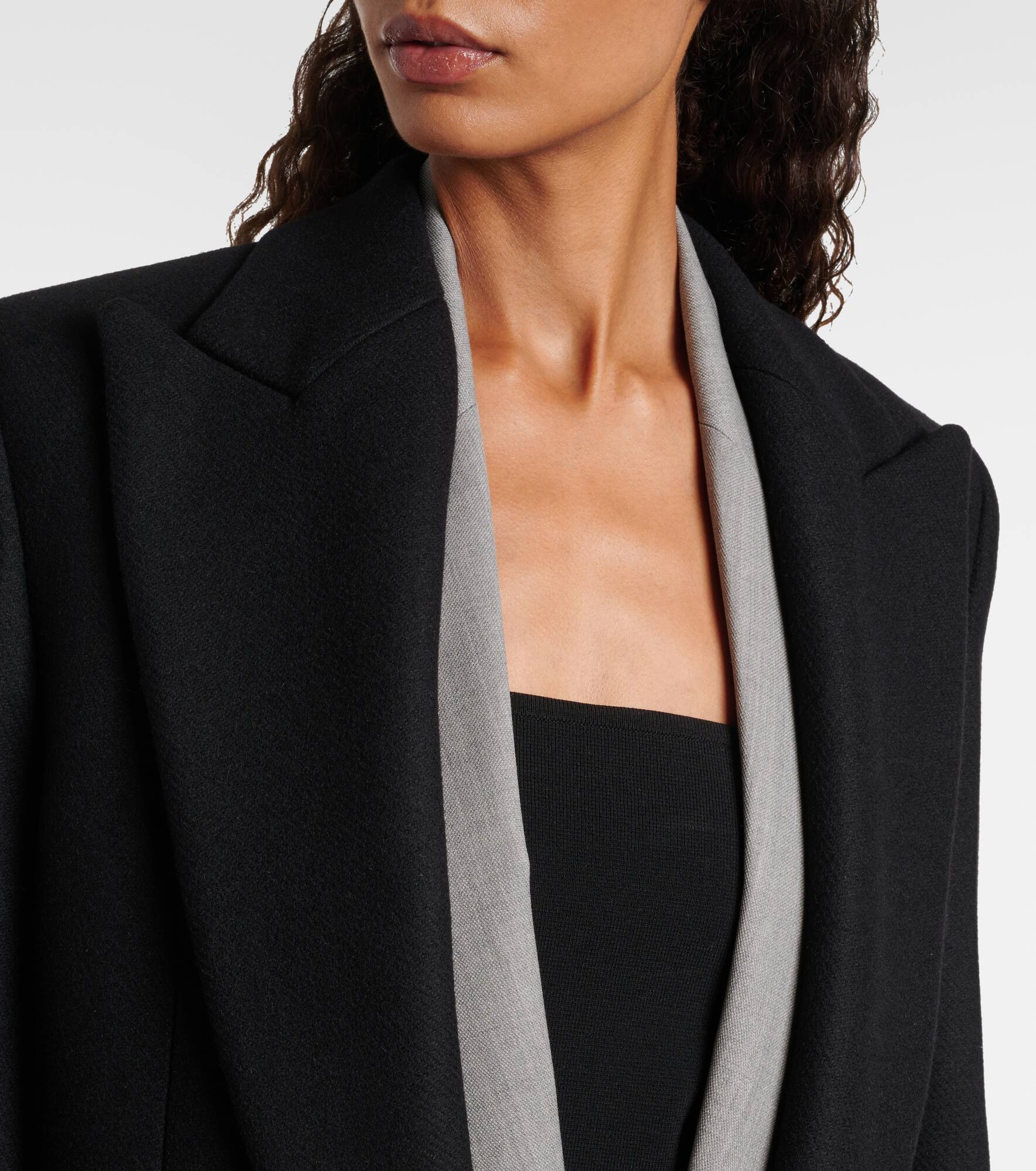 Single-breasted wool-blend coat - 4