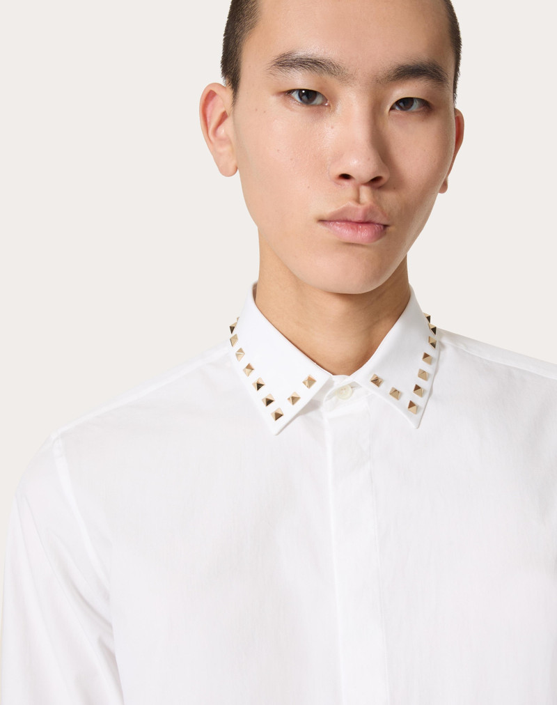 LONG SLEEVE COTTON SHIRT WITH BLACK UNTITLED STUDS ON COLLAR 5