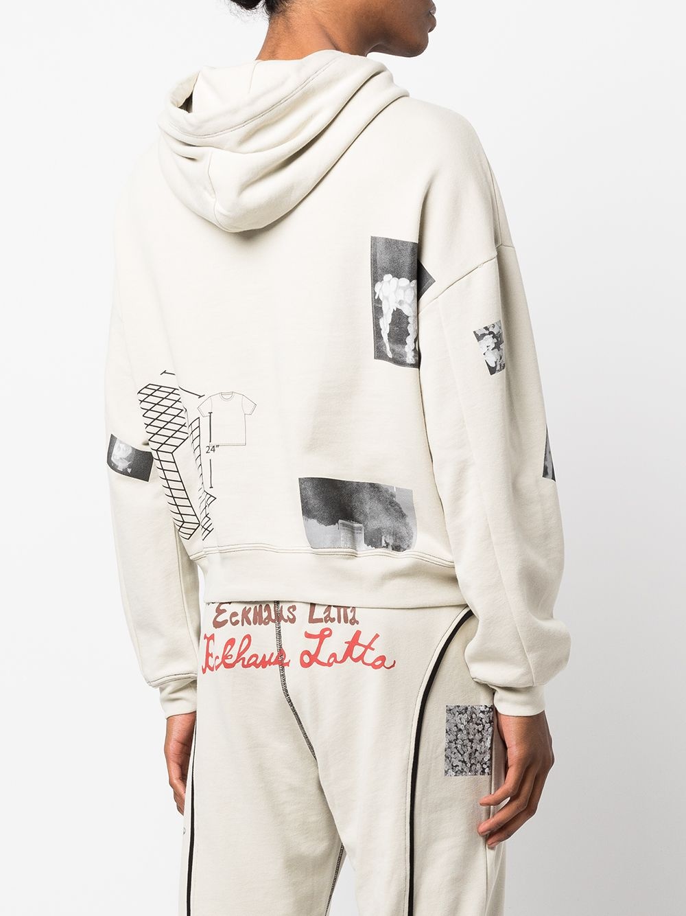 graphic-logo print hoodie - 5