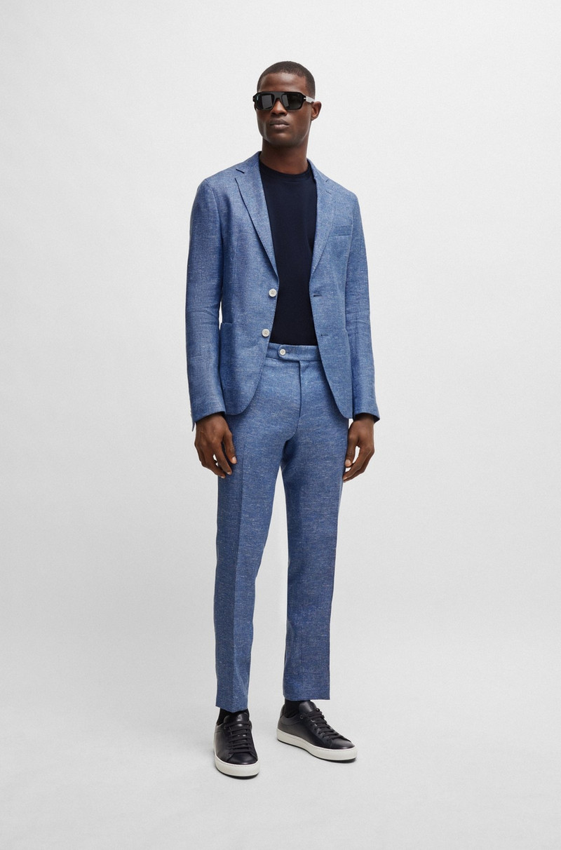 BOSS SLIM-FIT JACKET IN A MICRO-PATTERNED LINEN BLEND outlook