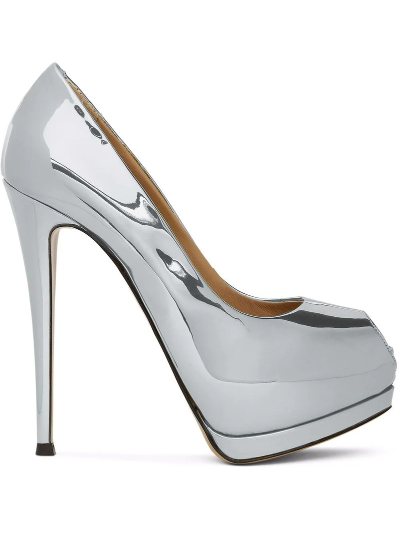 Sharon 130mm peep-toe pumps 1