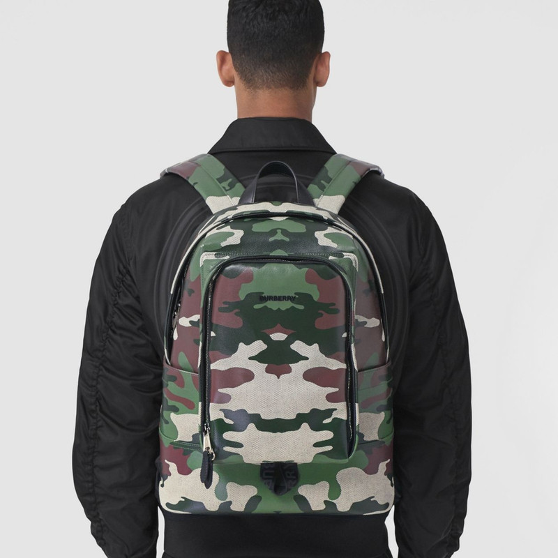 Camouflage Print Cotton Canvas Backpack 6