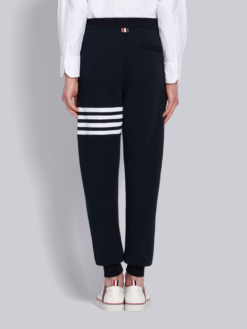 Navy Waffle 4-Bar Stripe Sweatpants 3