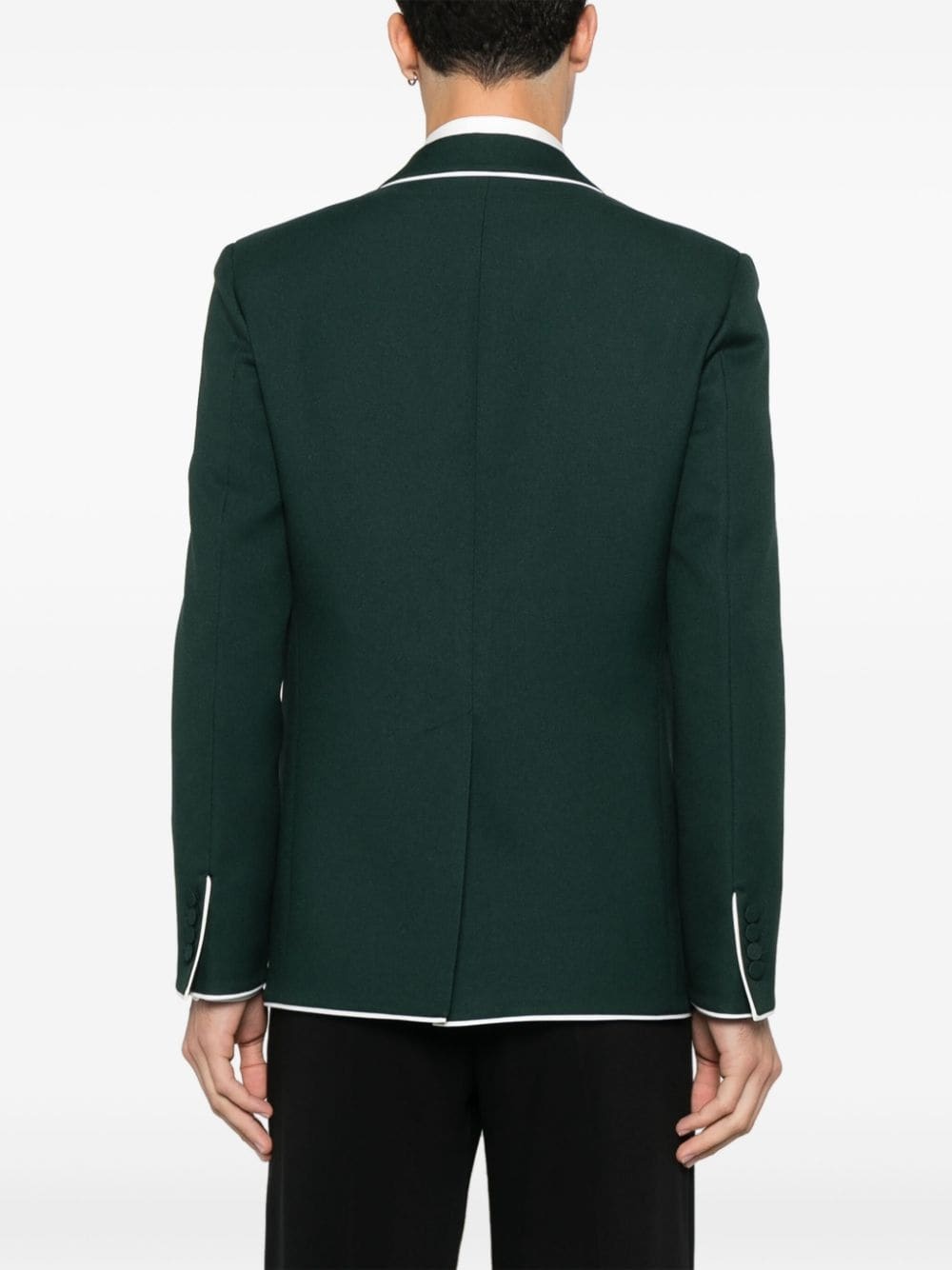 logo-embroidered blazer - 4