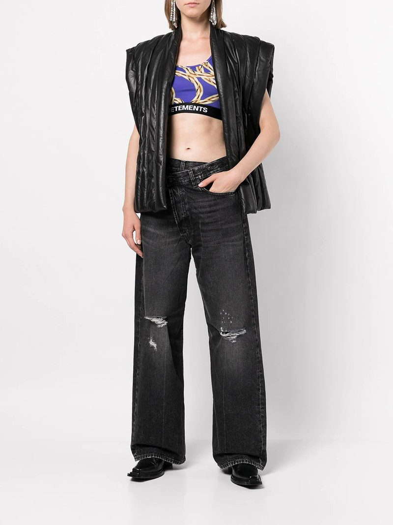 VETEMENTS gold-chain sports bra outlook