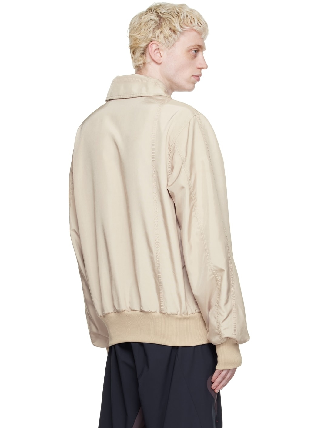 Beige Polyester Bomber Jacket - 3