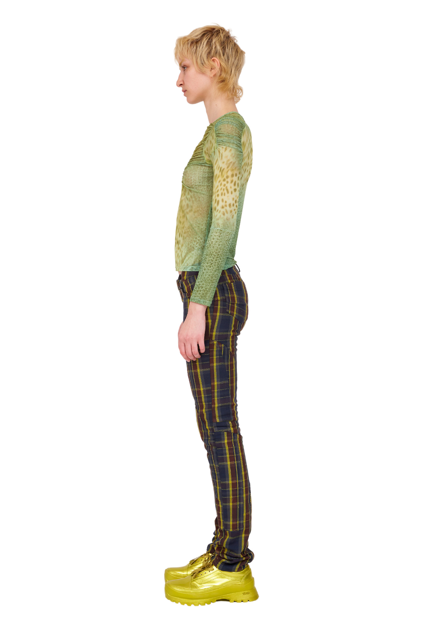 NAVY LIME PLAID RAWR PANT - 4