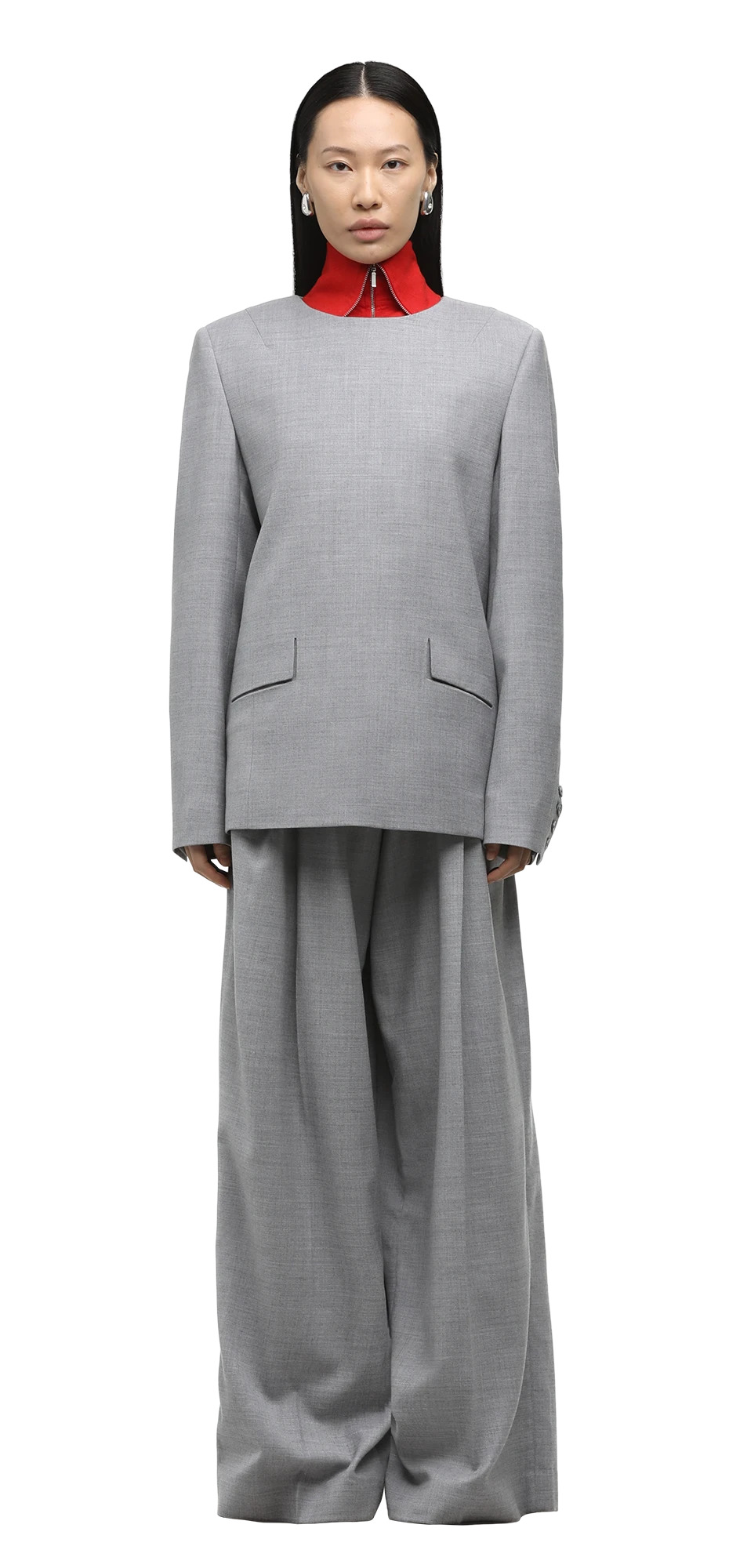 TAILORED TOP WARM GRAY - 3
