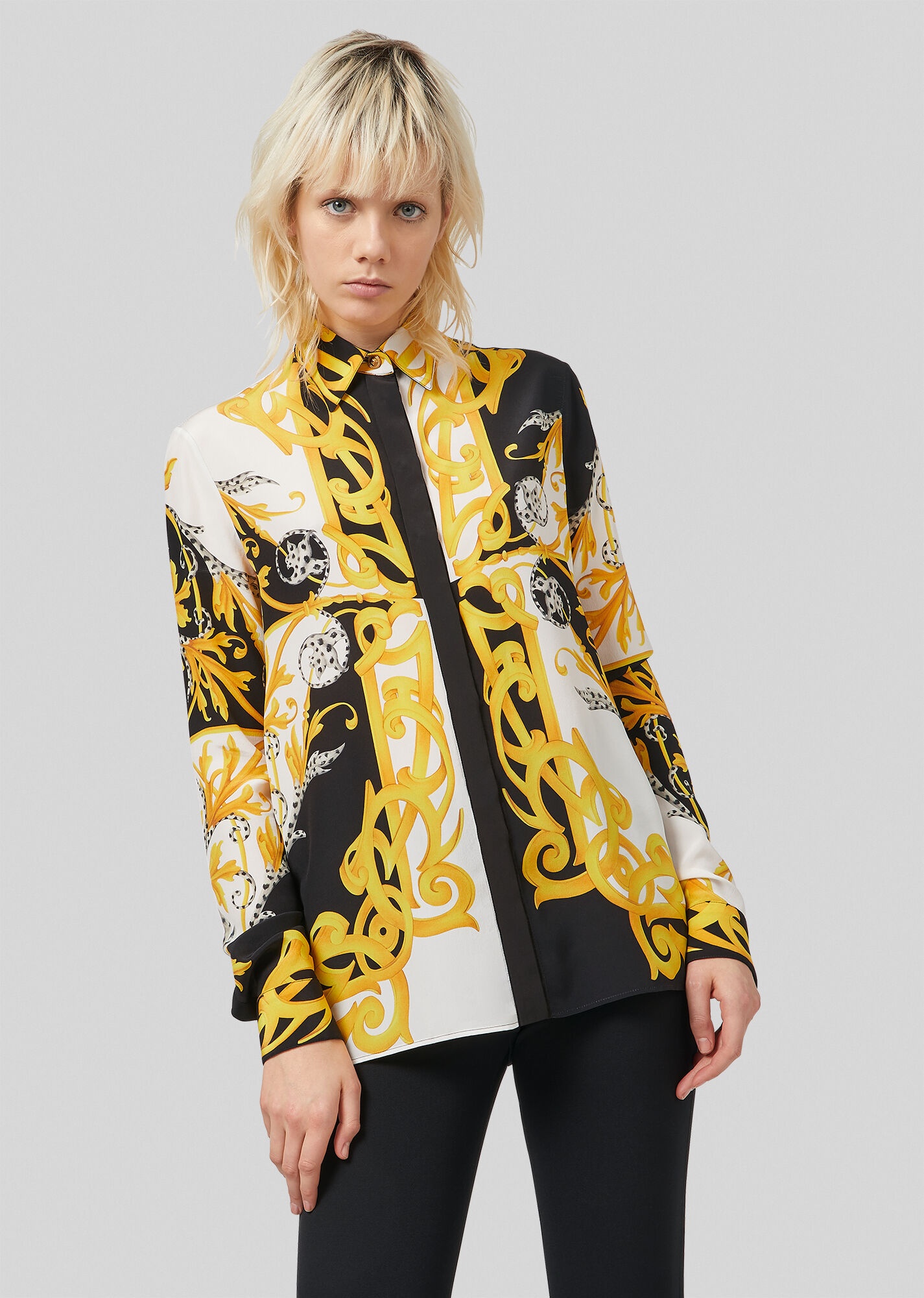 Barocco Acanthus Print Crêpe de Chine Shirt - 3