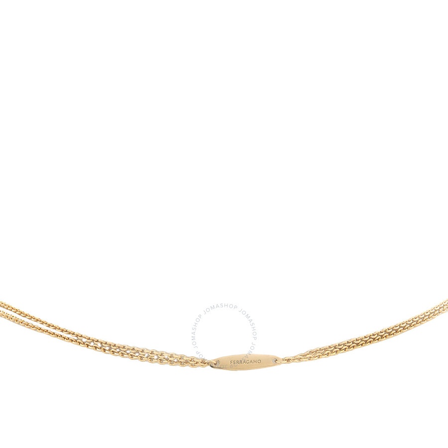 Ferragamo Double Gancini Pendant Necklace With Crystals - 3