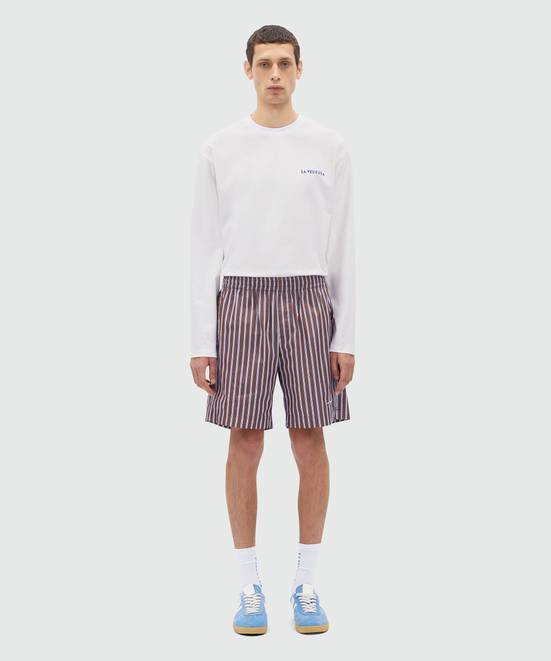 MSGM Bermuda shorts in pinstripe poplin outlook