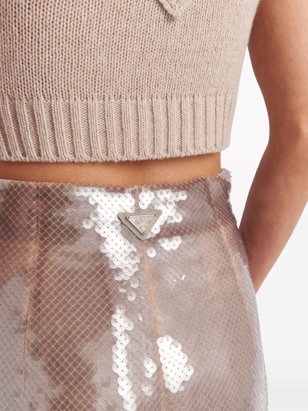 sequinned pencil midi skirt - 4
