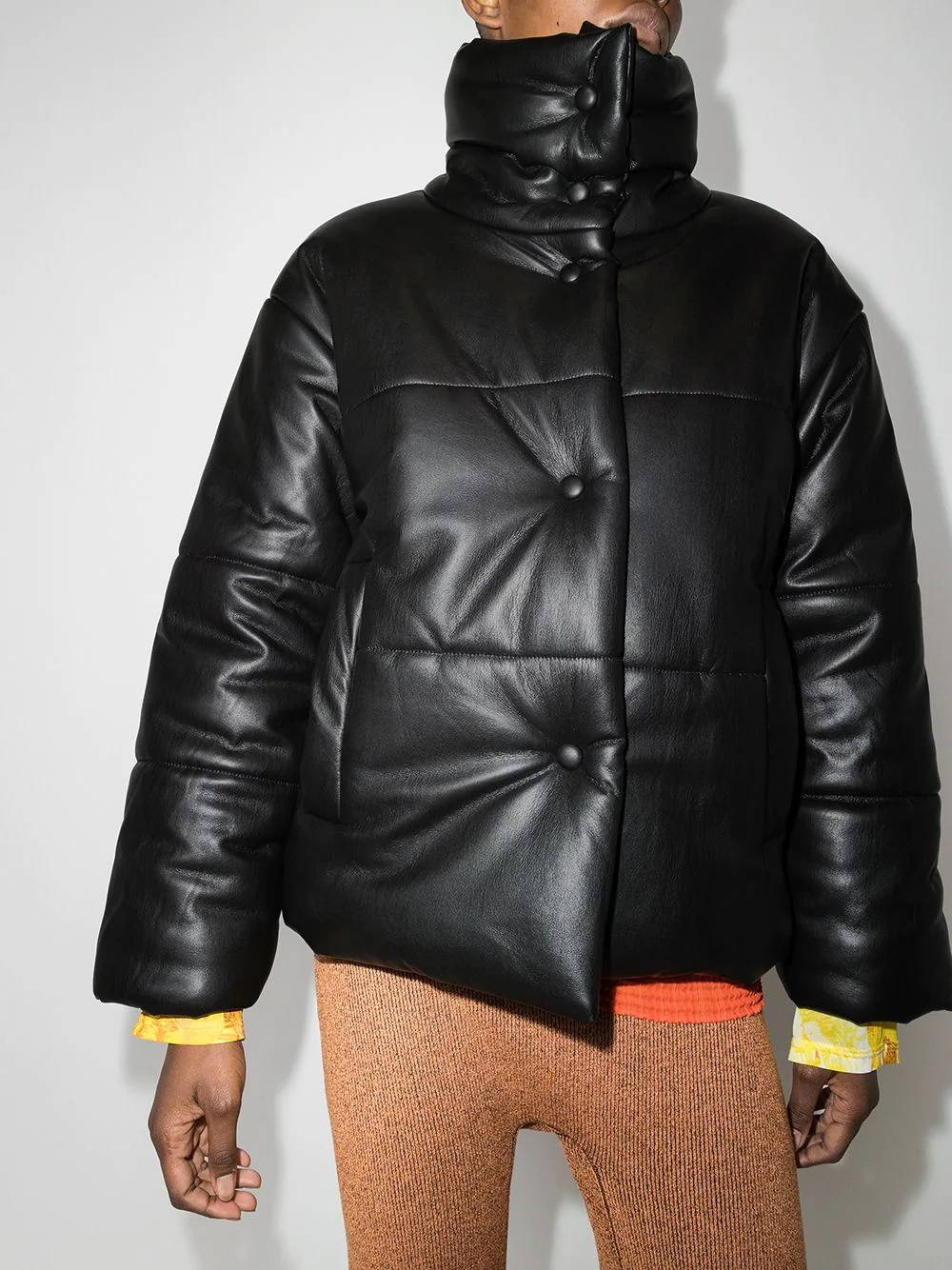 Hide vegan leather puffer jacket - 2