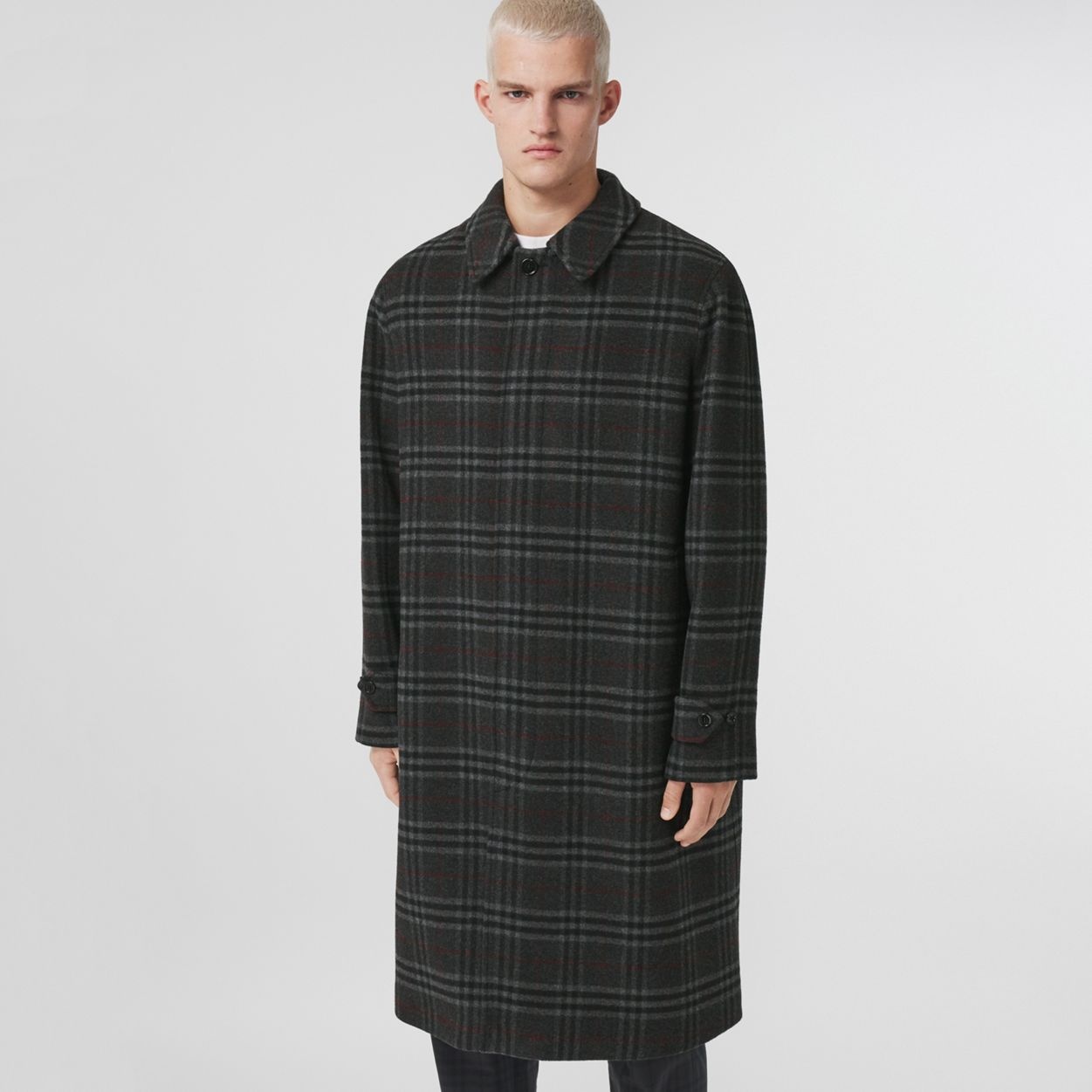 Vintage Check Wool Cashmere Car Coat - 8