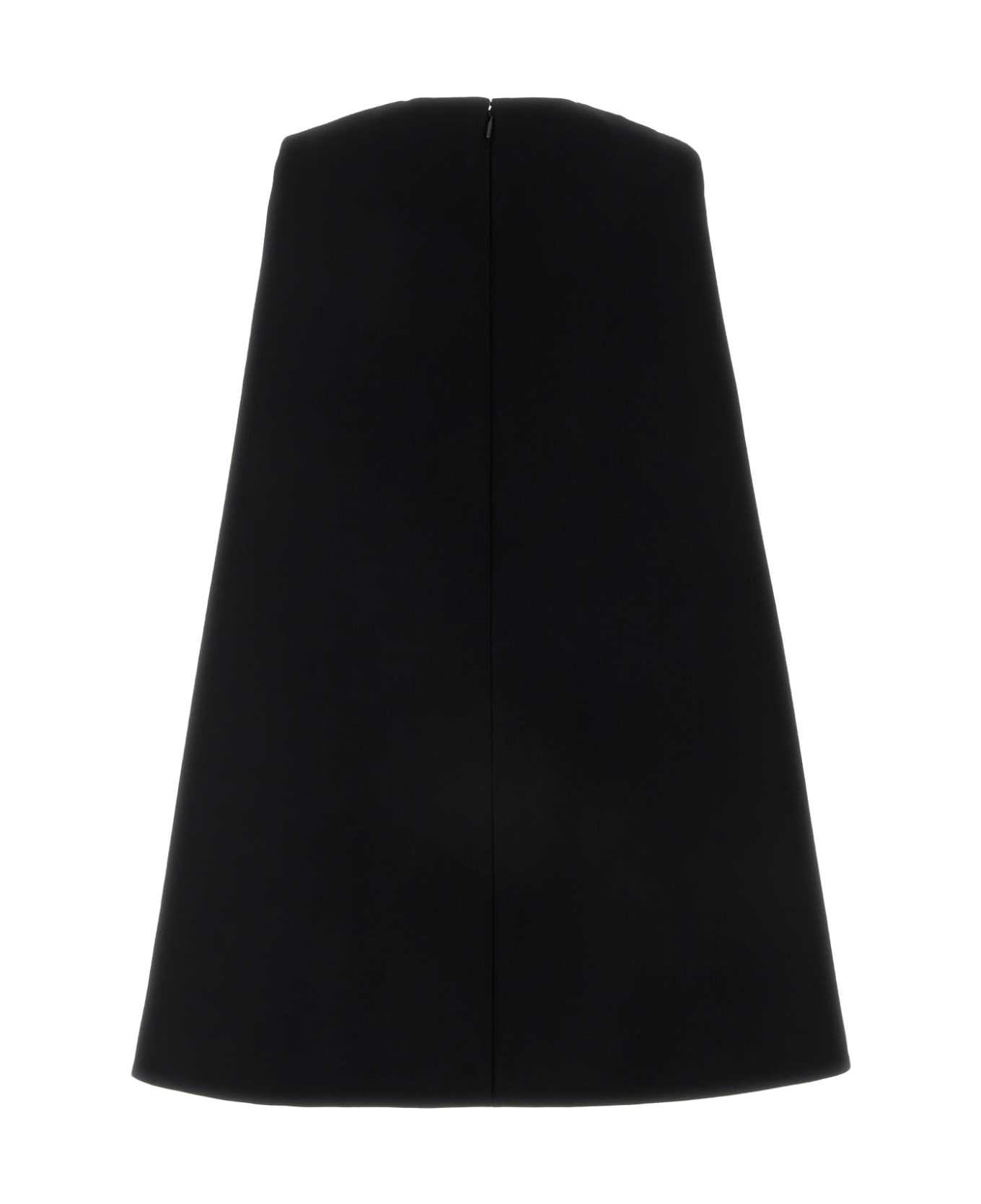 Black Wool Mini Dress - 2
