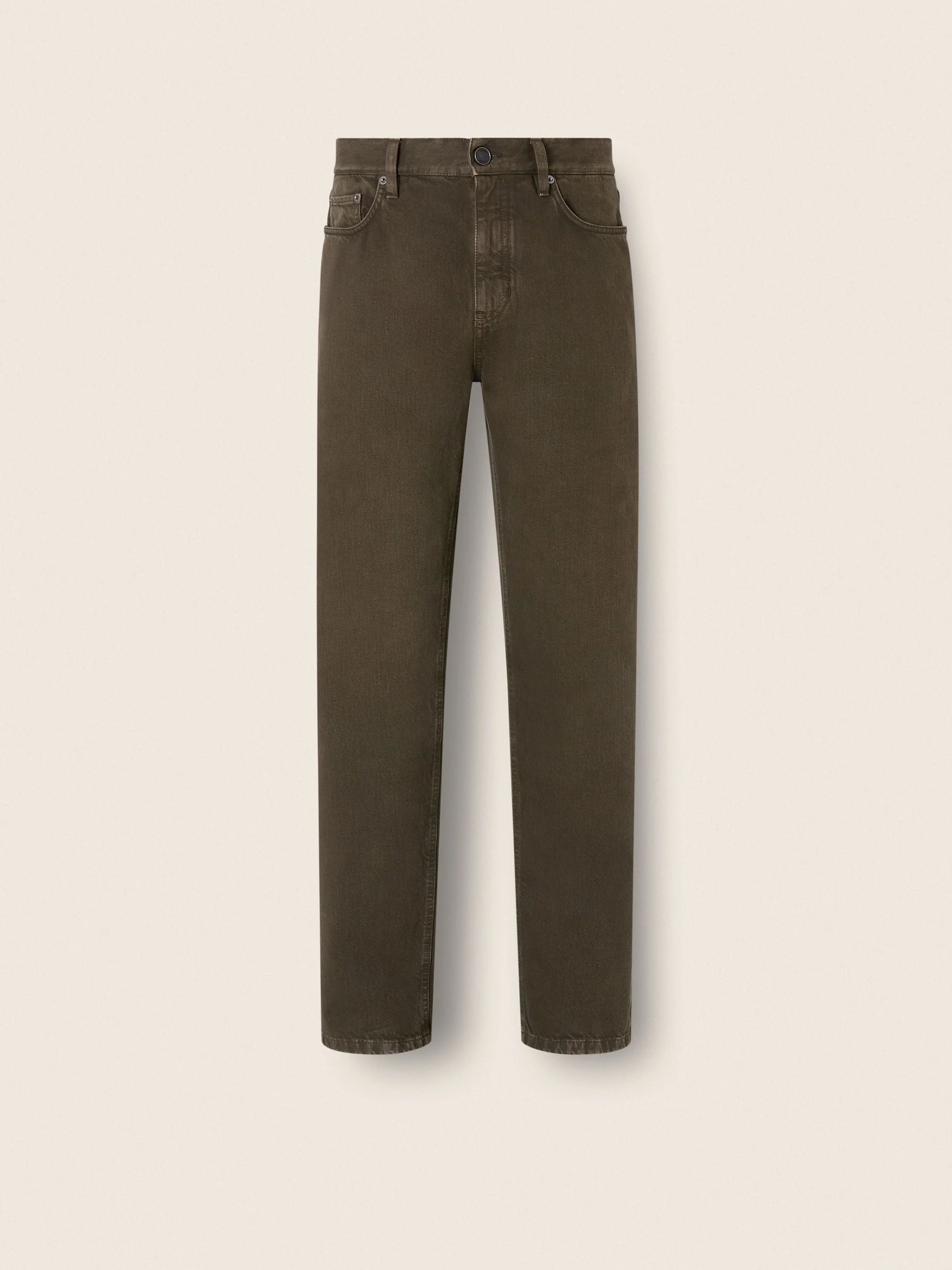 DARK OLIVE GREEN COTTON ROCCIA PANTS - 1