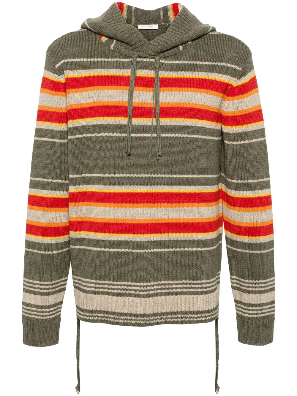 hooded striped jumper - 1