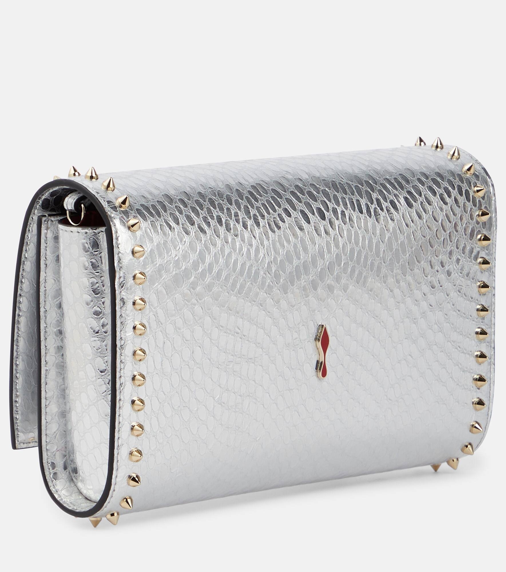 Paloma snake-effect leather clutch - 4
