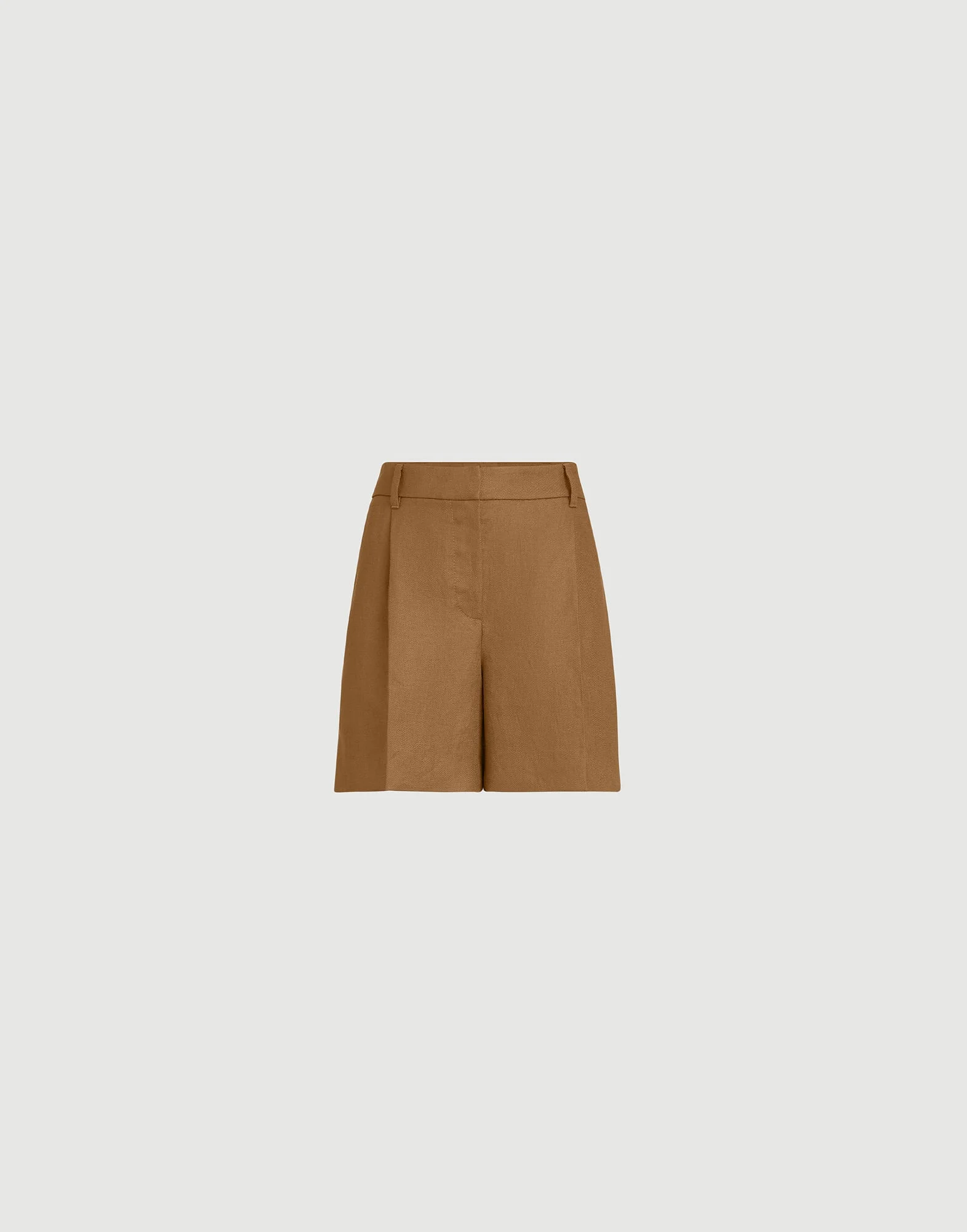 Linen diagonal sartorial shorts with monili - 1
